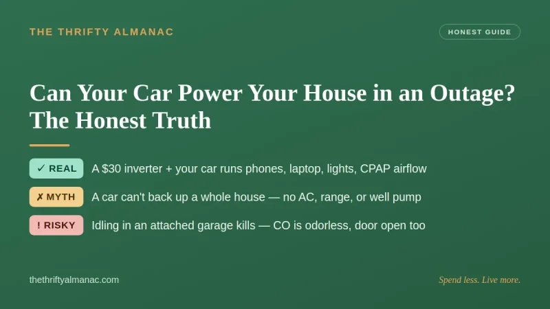 Can Your Car Power Your House in an Outage? The Honest Truth