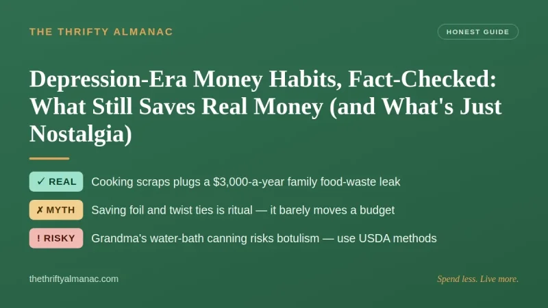 Depression-Era Money Habits, Fact-Checked: What Still Saves Real Money (and What's Just Nostalgia)