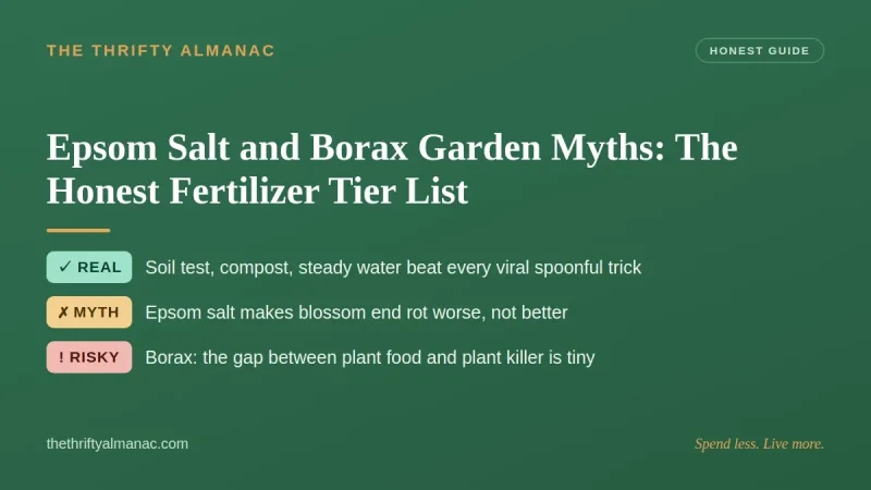 Epsom Salt and Borax Garden Myths: The Honest Fertilizer Tier List