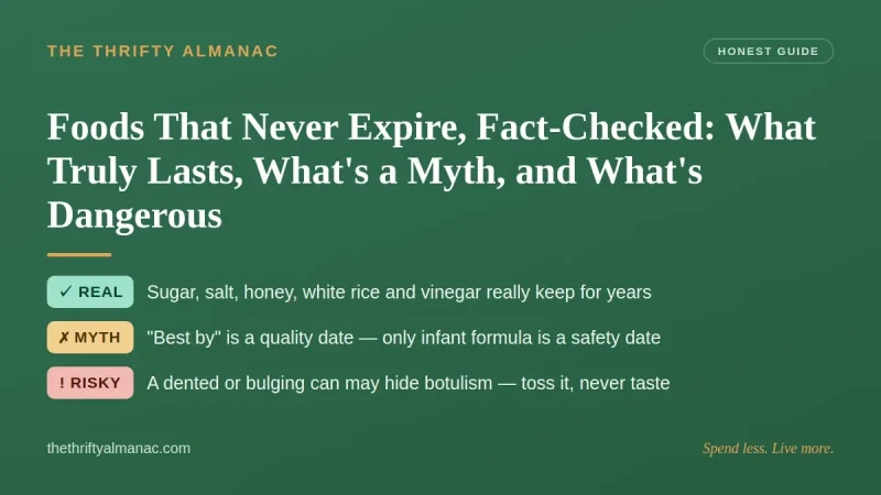Foods That Never Expire, Fact-Checked: What Truly Lasts, What's a Myth, and What's Dangerous