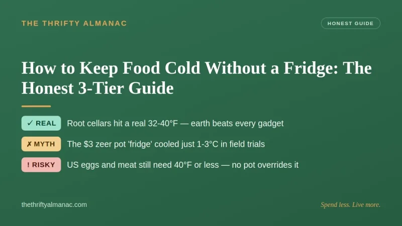How to Keep Food Cold Without a Fridge: The Honest 3-Tier Guide