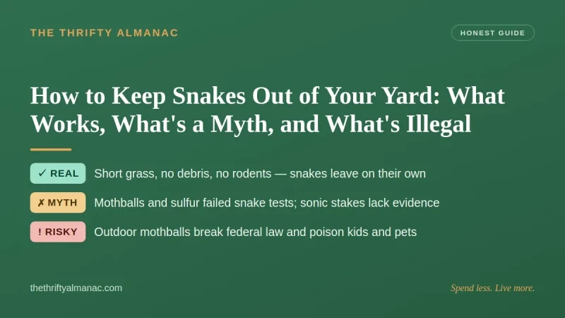 How to Keep Snakes Out of Your Yard: What Works, What's a Myth, and What's Illegal