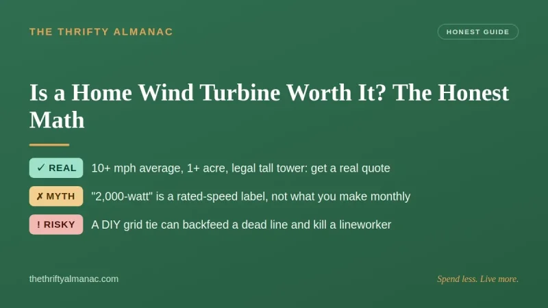 Is a Home Wind Turbine Worth It? The Honest Math