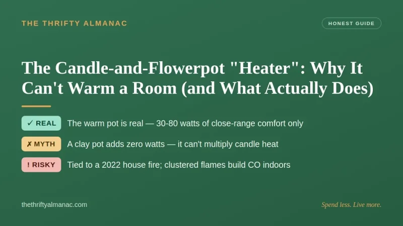 The Candle-and-Flowerpot "Heater": Why It Can't Warm a Room (and What Actually Does)