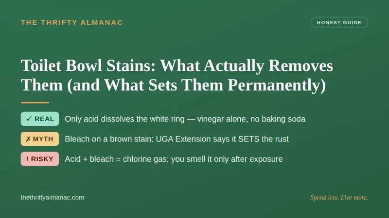 Toilet Bowl Stains: What Actually Removes Them (and What Sets Them Permanently)