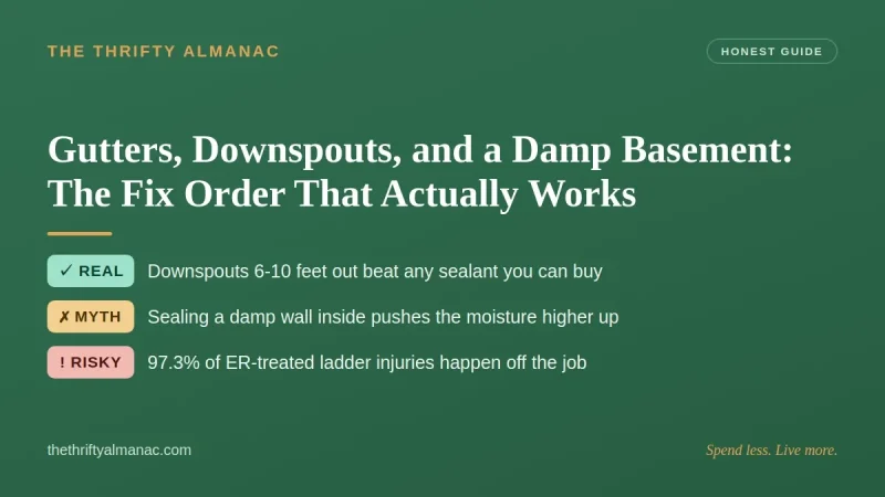 Gutters, Downspouts, and a Damp Basement: The Fix Order That Actually Works
