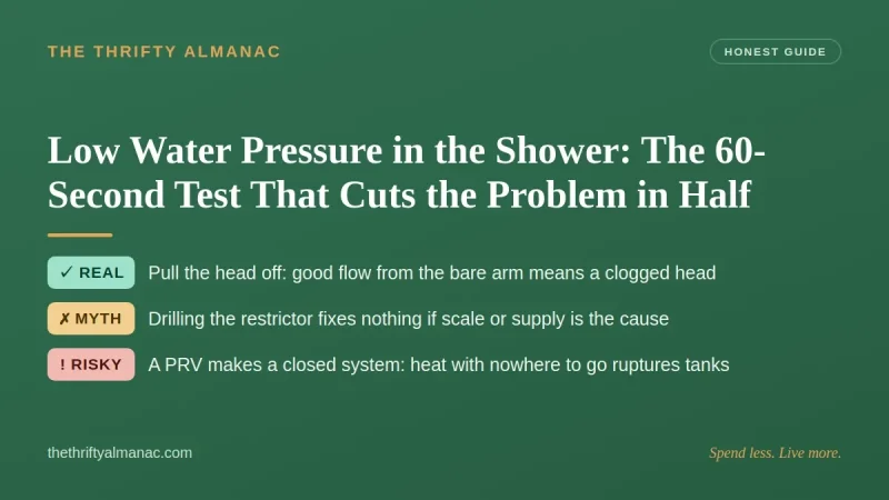 Low Water Pressure in the Shower: The 60-Second Test That Cuts the Problem in Half