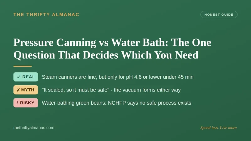 Pressure Canning vs Water Bath: The One Question That Decides Which You Need