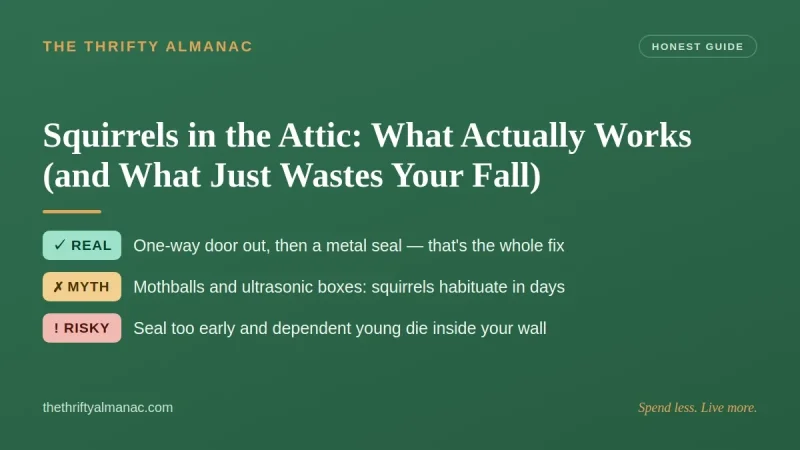 Squirrels in the Attic: What Actually Works (and What Just Wastes Your Fall)